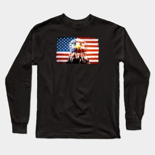 American Flag, America, Patriot, American Eagle, USA, Long Sleeve T-Shirt